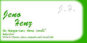jeno henz business card